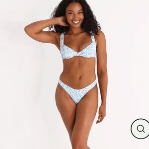 Aurelle Blue Floral Seamless Bikini Set